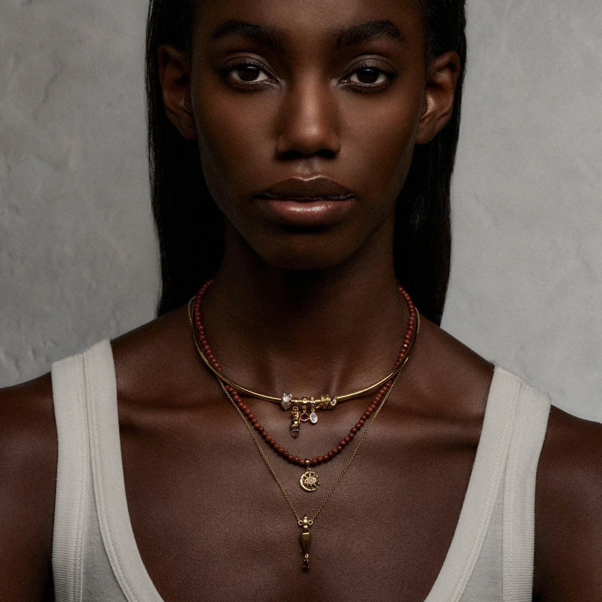 Aura Gemstone Layering Necklace