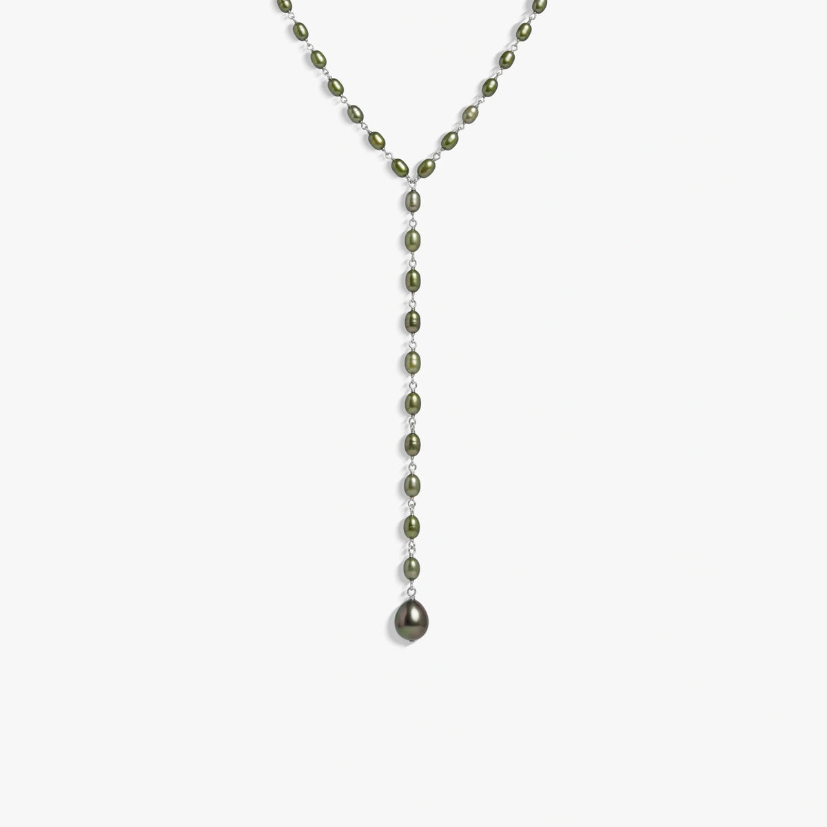 Damselfly Drop Pearl Lariat