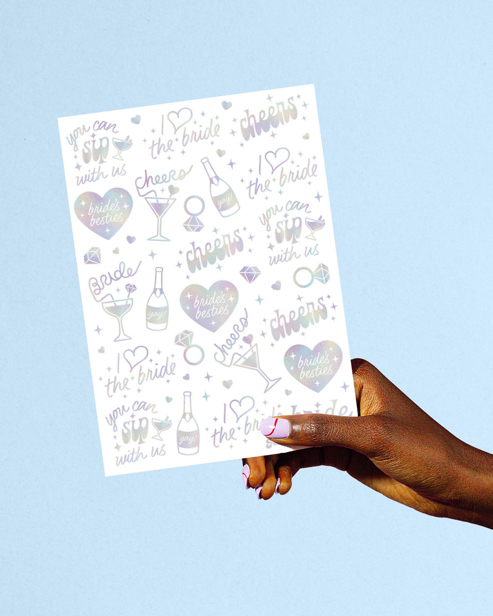 Bride's Besties Tats - 50 foil temporary tattoos