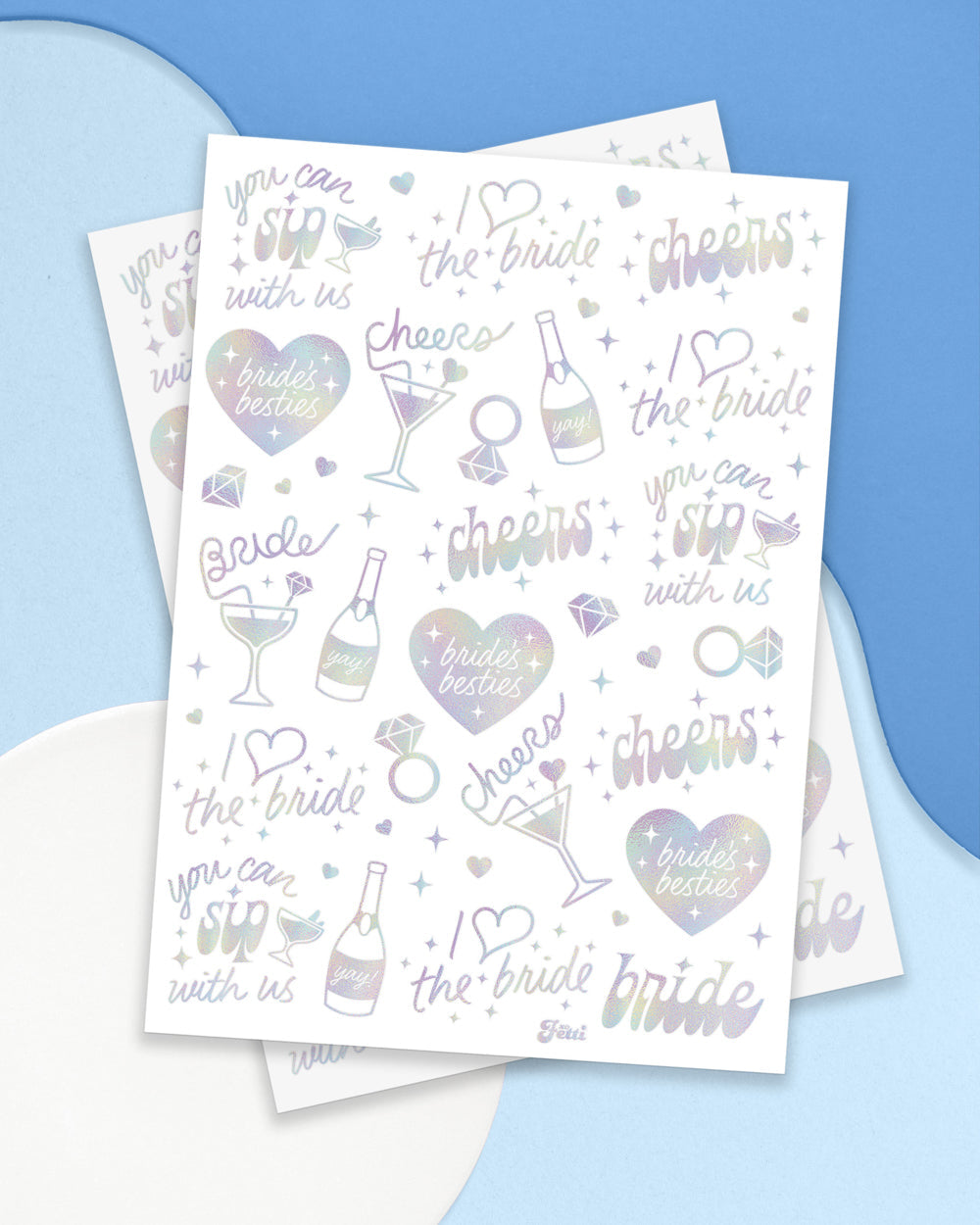 Bride's Besties Tats - 50 foil temporary tattoos