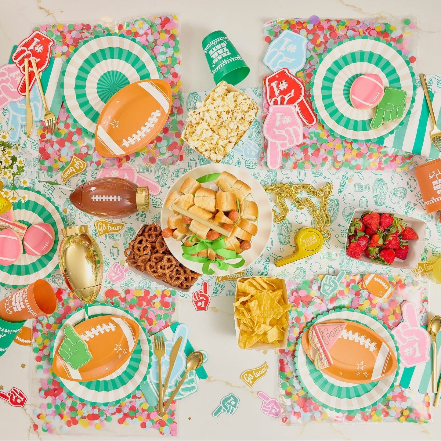 Game Day Green & White Stripe Lunch Napkins (20 Ct)
