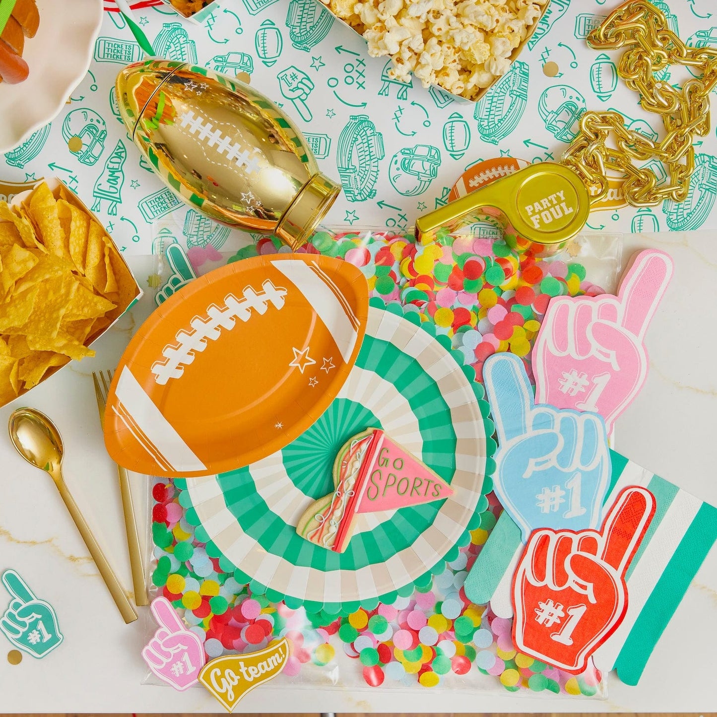 Foam Finger Multicolor Cocktail Napkins (20 Ct)