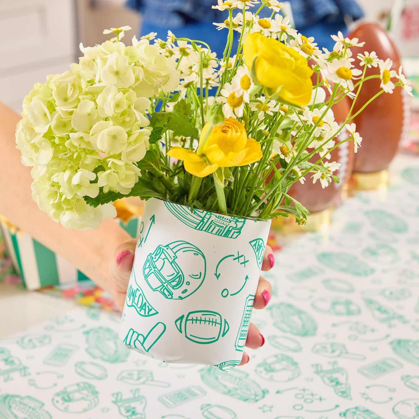 "Game Day Goals" Paper Table Runner (25 ft, cut to fit)
