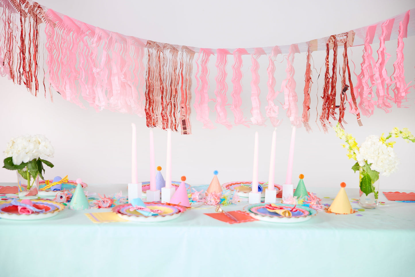 Pretty in Pink Fringe Canopy Banners (Set of 2)
