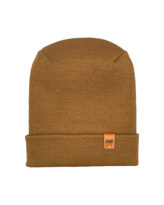 HAAKWEAR H-Stitch Cuffed Beanie - Patented Design, Made in USA - Camel Brown