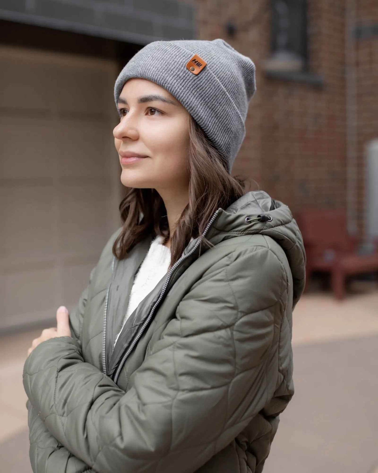 HAAKWEAR H-Stitch Cuffed Beanie - NEW Designed and Made in USA (Patented) - Koala Gray