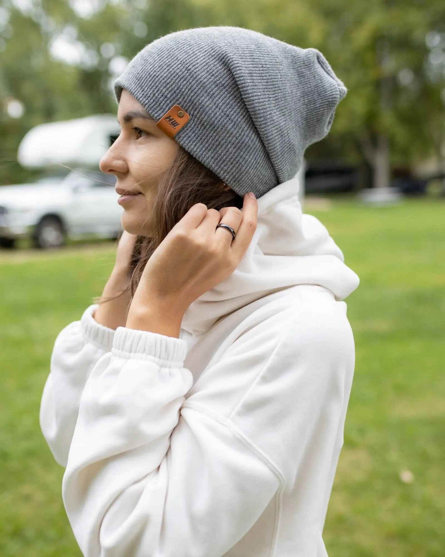 HAAKWEAR H-Stitch Cuffed Beanie - NEW Designed and Made in USA (Patented) - Koala Gray