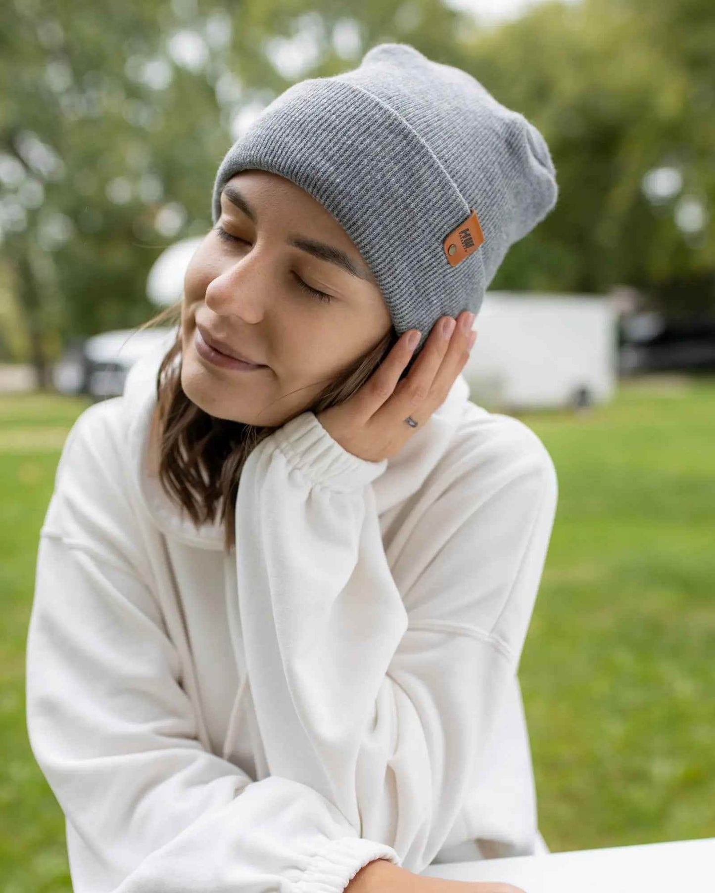 HAAKWEAR H-Stitch Cuffed Beanie - NEW Designed and Made in USA (Patented) - Koala Gray