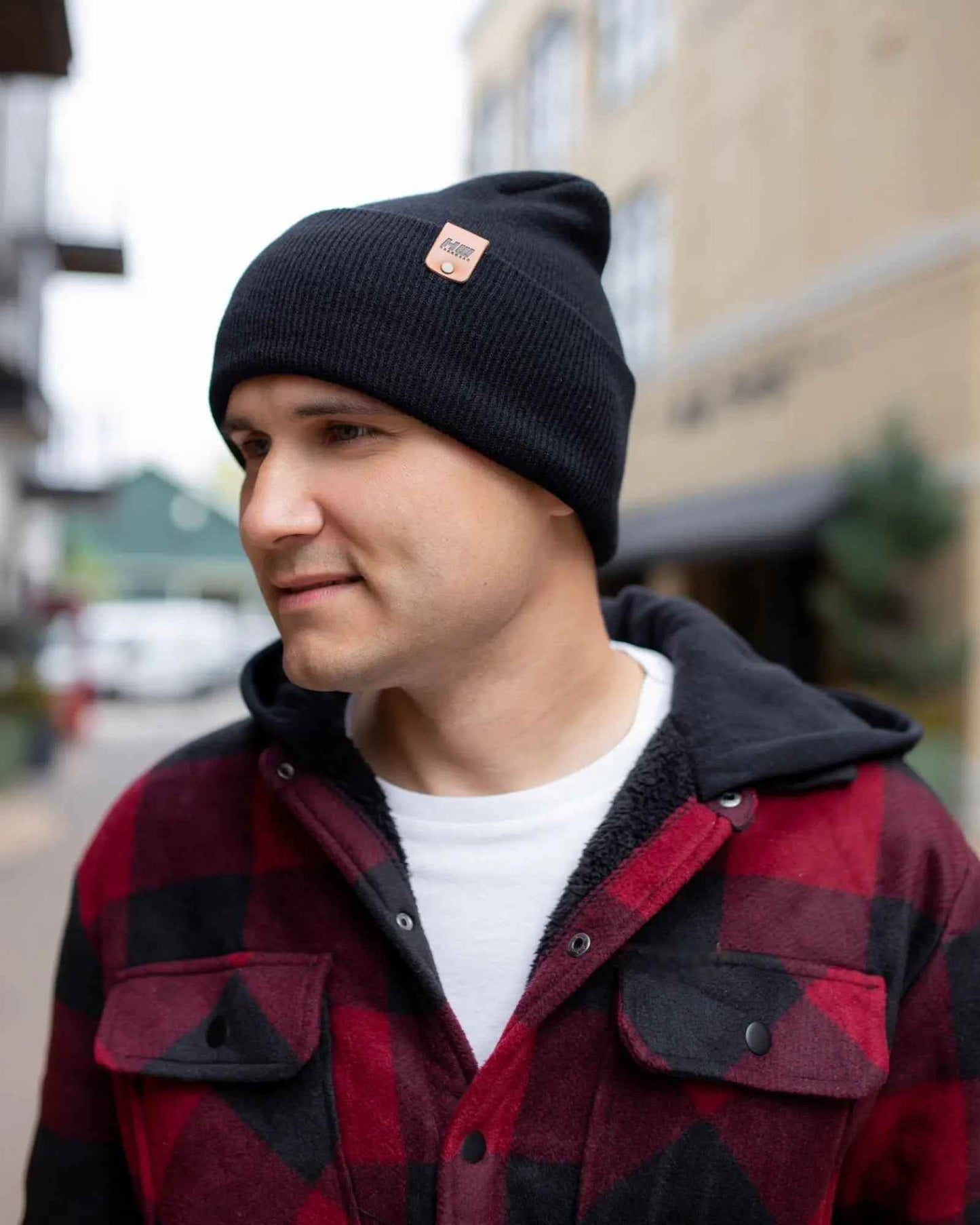 HAAKWEAR H-Stitch Cuffed Beanie - NEW Designed and Made in USA (Patented Design) - Midnight Black
