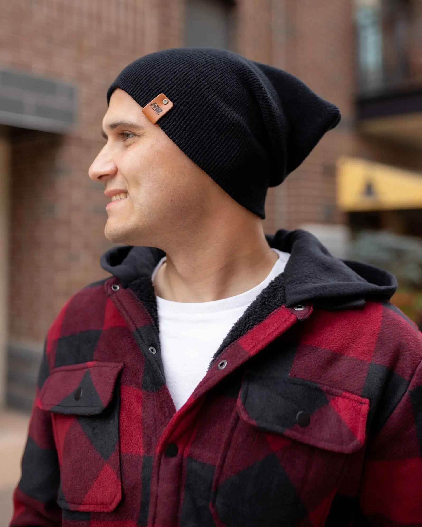 HAAKWEAR H-Stitch Cuffed Beanie - NEW Designed and Made in USA (Patented Design) - Midnight Black