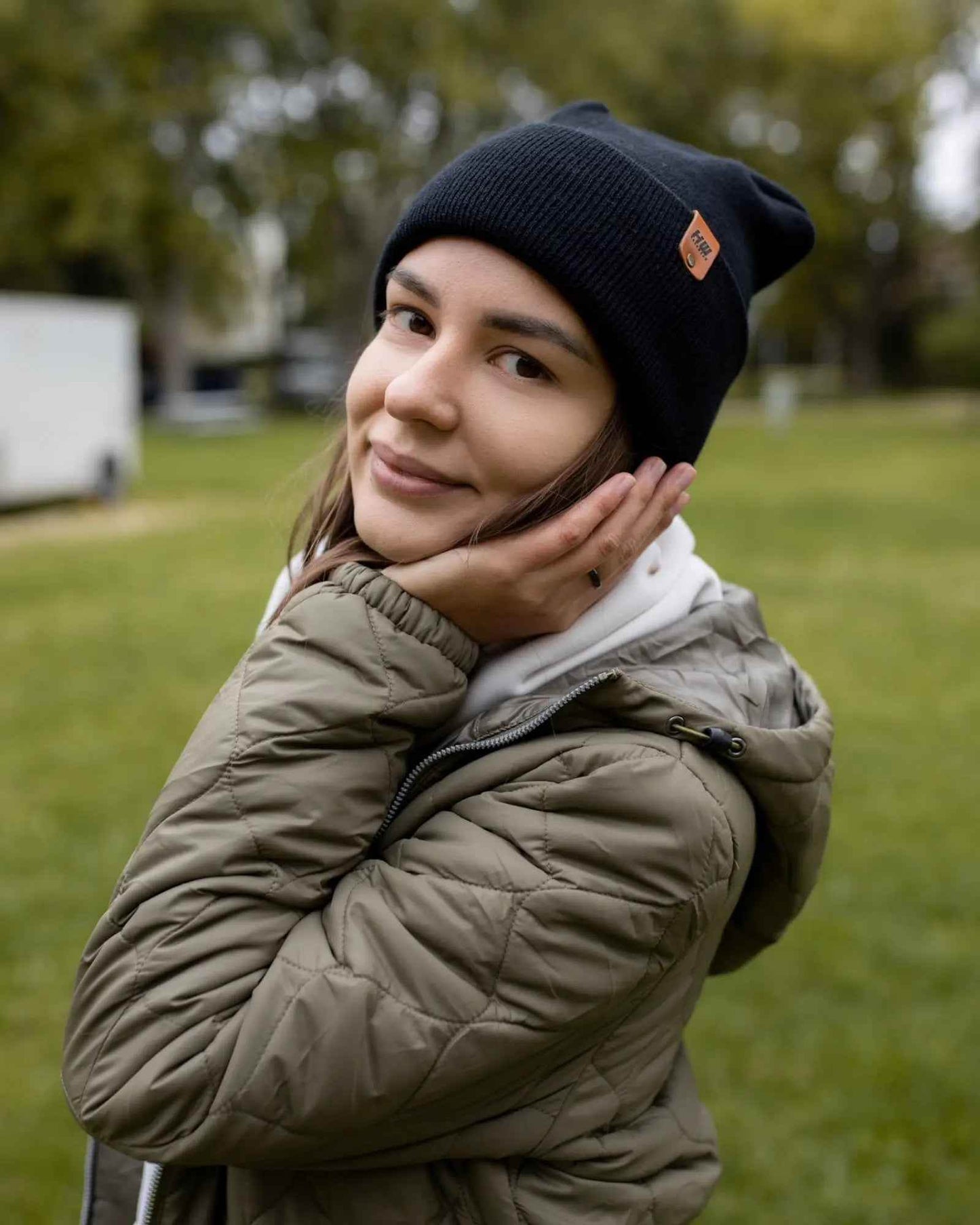 HAAKWEAR H-Stitch Cuffed Beanie - NEW Designed and Made in USA (Patented Design) - Midnight Black