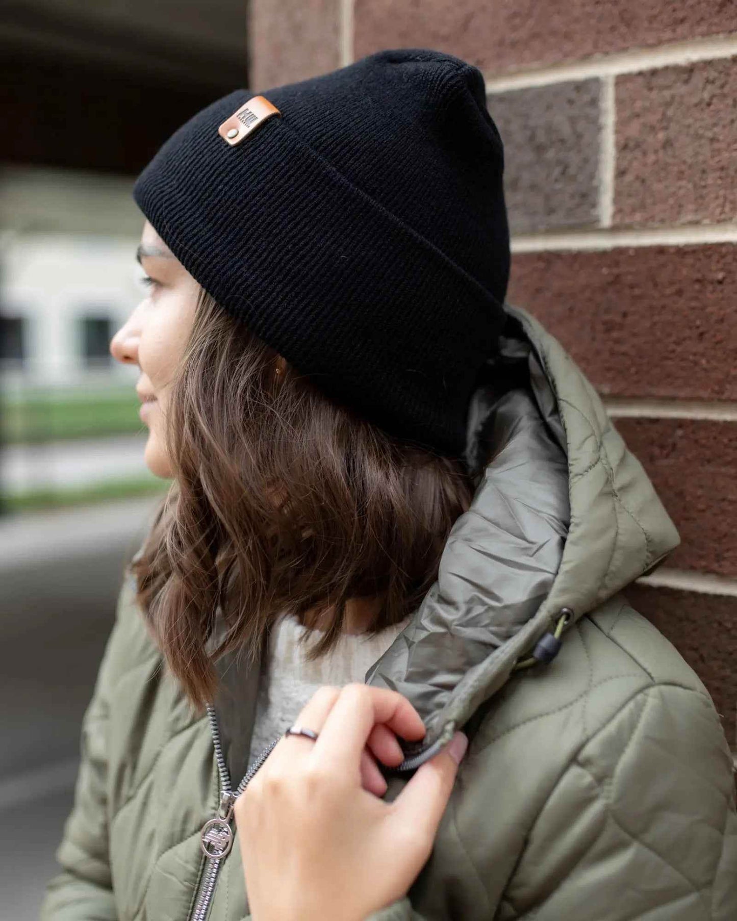 HAAKWEAR H-Stitch Cuffed Beanie - NEW Designed and Made in USA (Patented Design) - Midnight Black