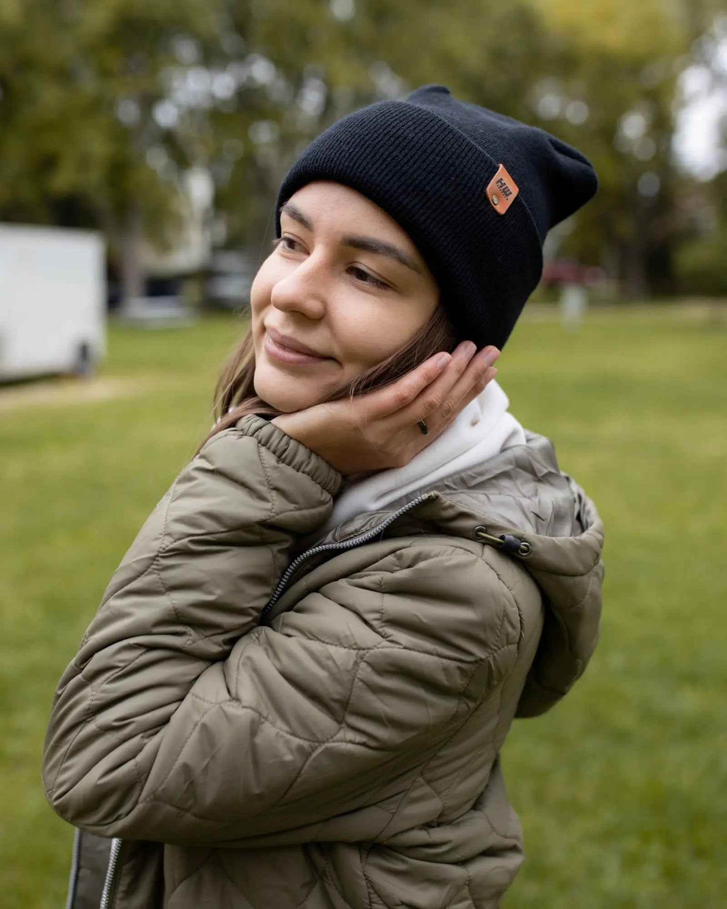 HAAKWEAR H-Stitch Cuffed Beanie - NEW Designed and Made in USA (Patented Design) - Midnight Black