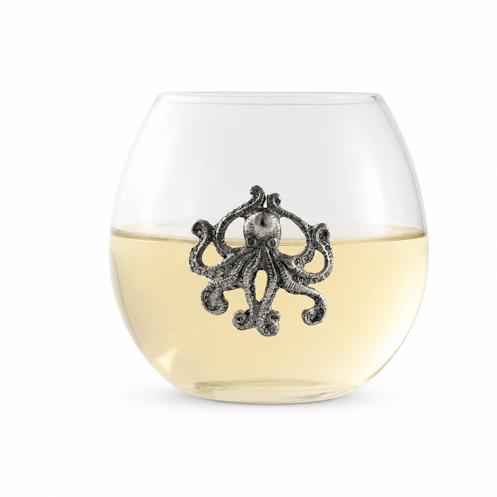 Octopus Stemless Wine Glass