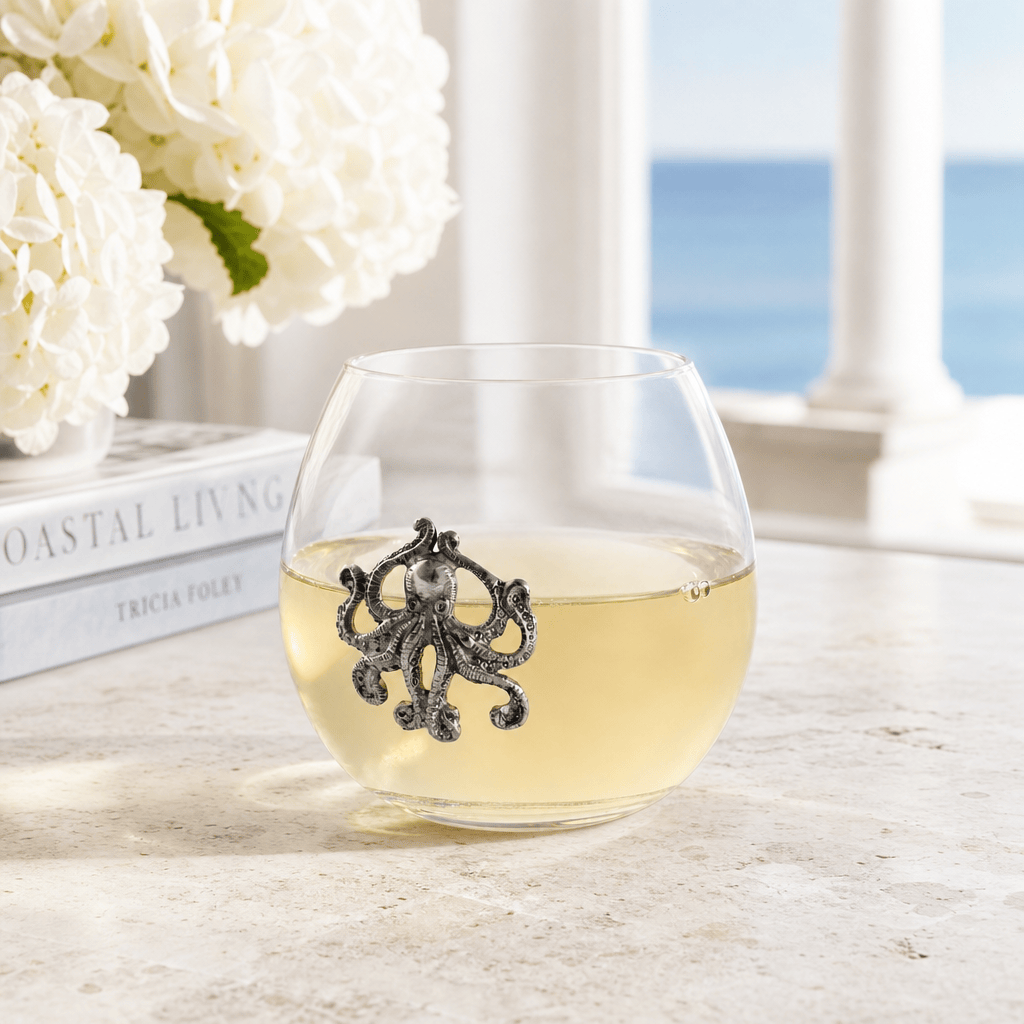 Octopus Stemless Wine Glass