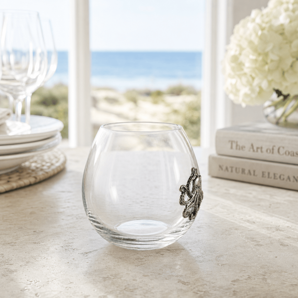 Octopus Stemless Wine Glass