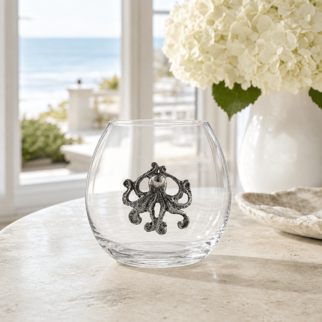 Octopus Stemless Wine Glass