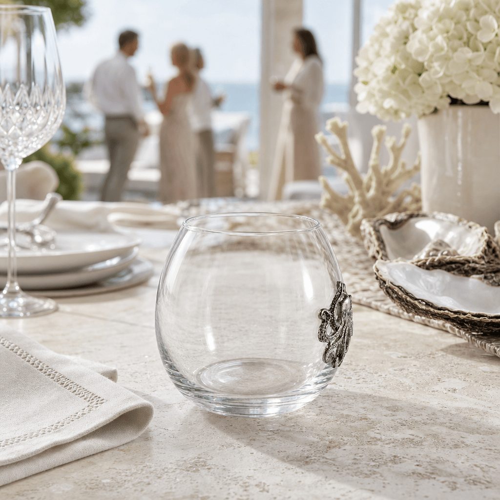 Octopus Stemless Wine Glass