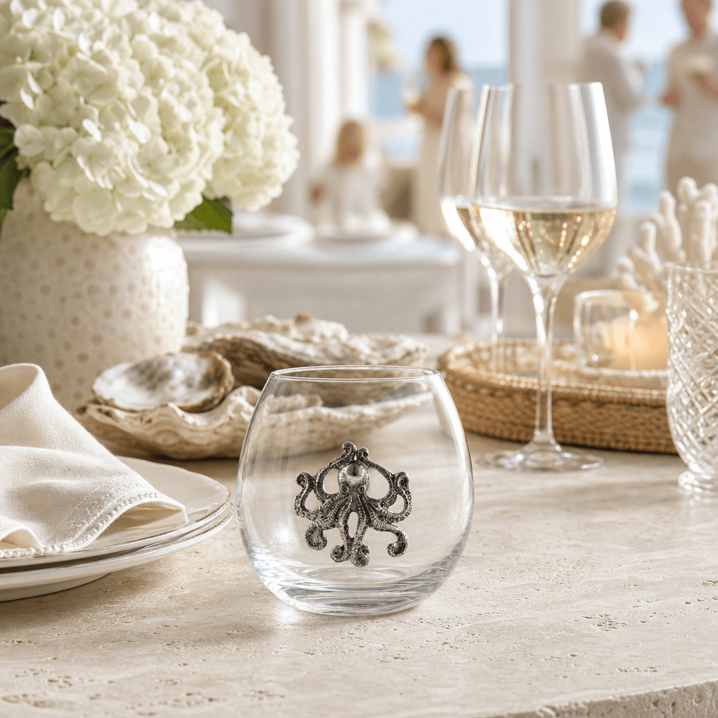 Octopus Stemless Wine Glass