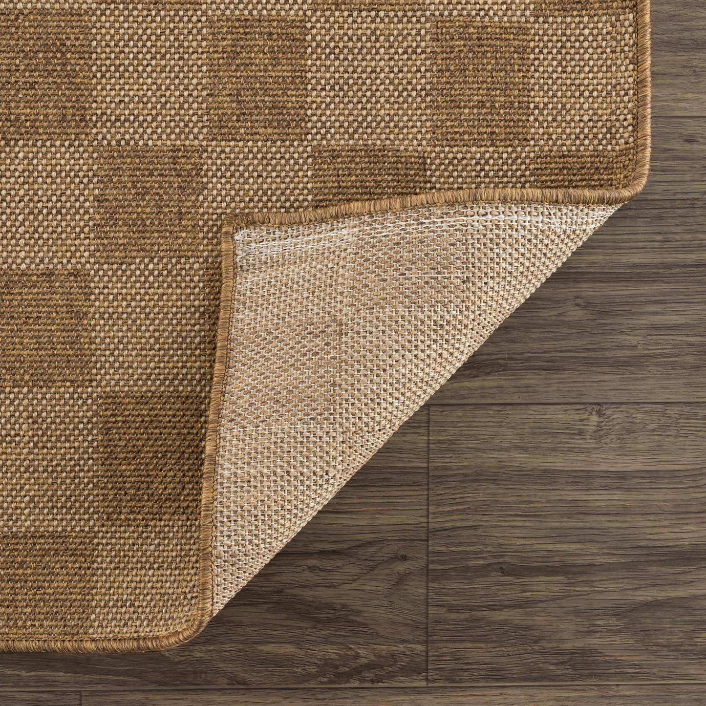 Kuval Checkered Brown Outdoor Rug