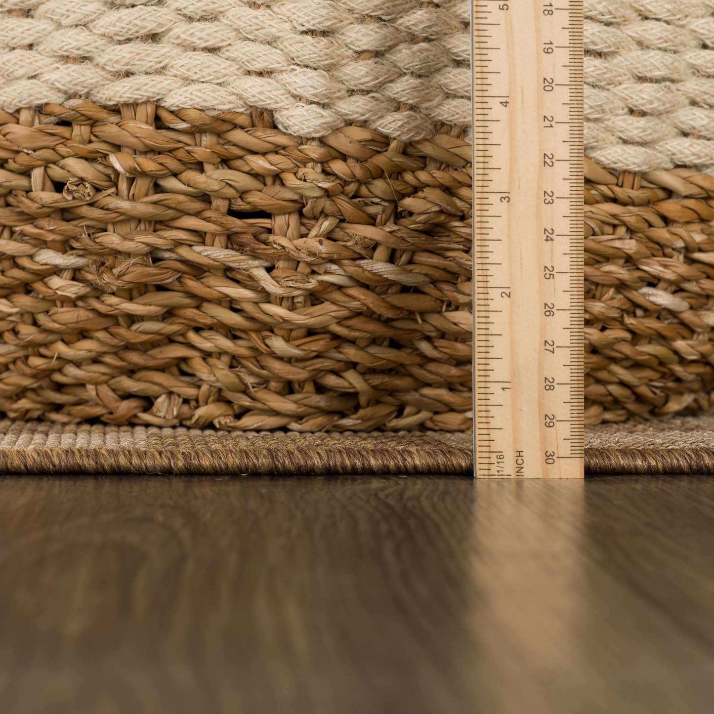 Kuval Checkered Brown Outdoor Rug