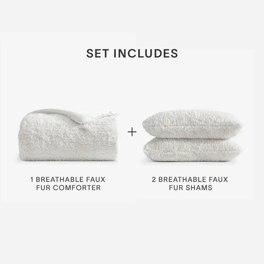 Breathable Faux Fur Comforter Bundle
