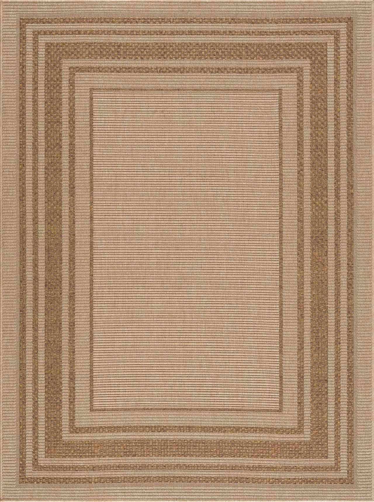 Isoko Bordered Faux Jute Outdoor Rug