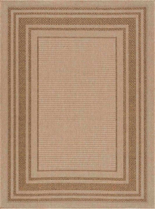 Isoko Bordered Faux Jute Outdoor Rug