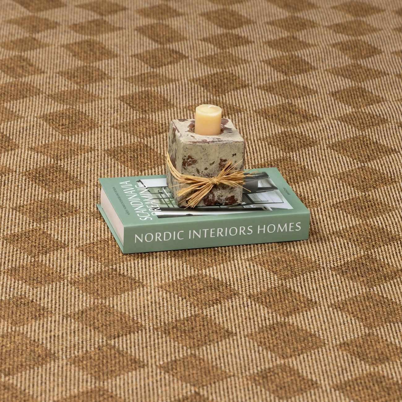 Kuval Checkered Brown Outdoor Rug