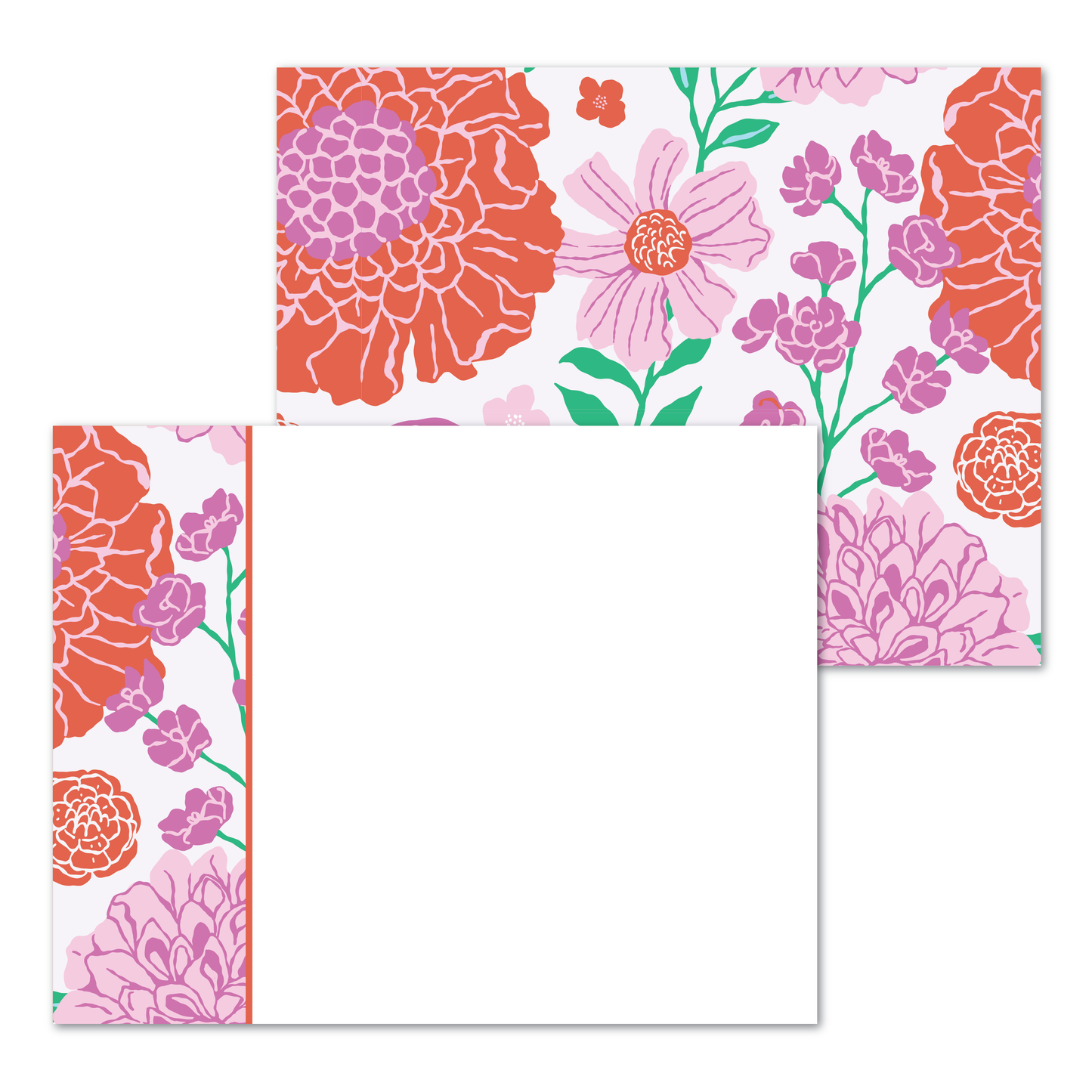 February Blooms Panel Note Cards A2