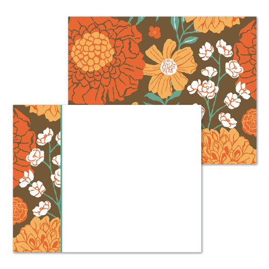 October Blooms Panel Note Cards A2