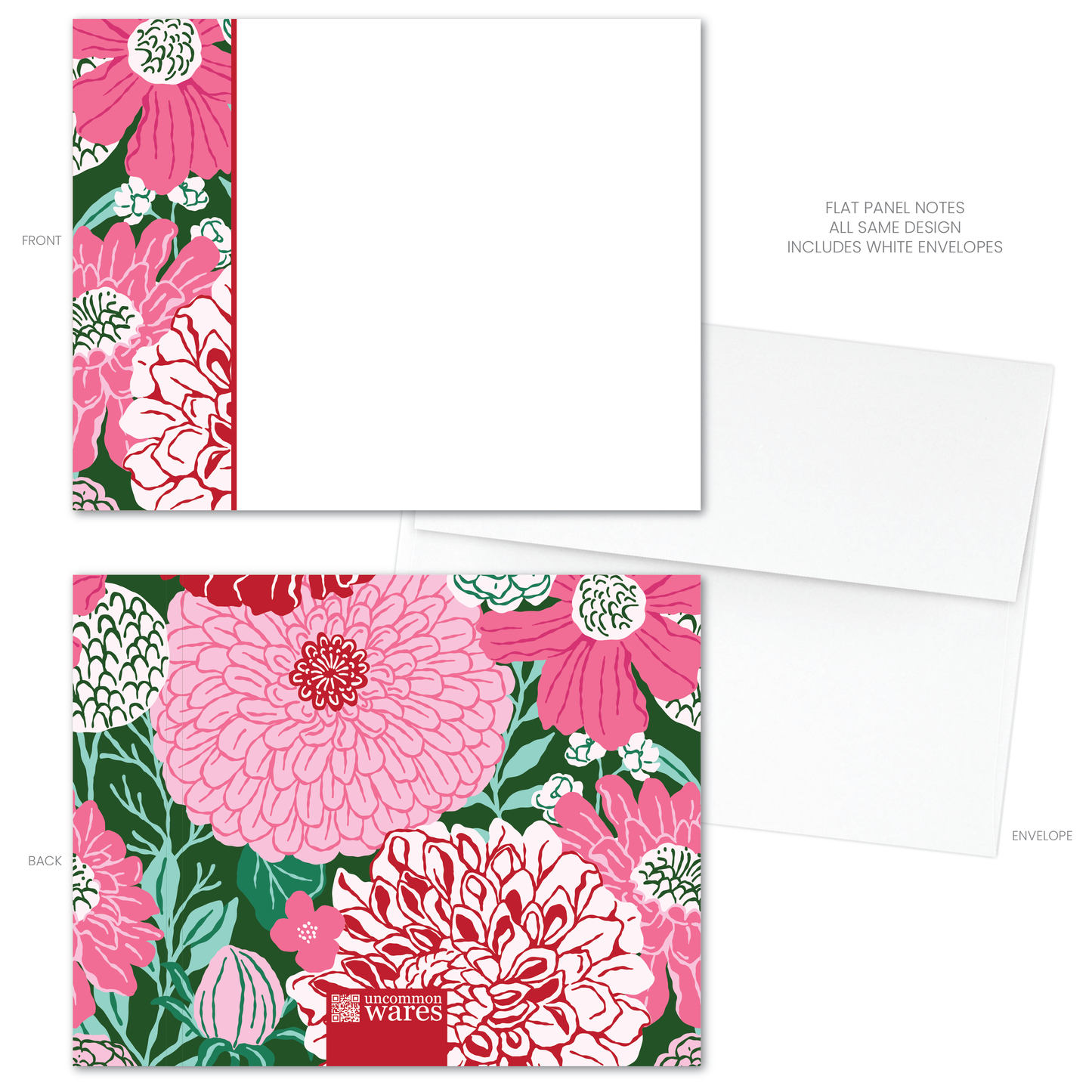 December Blooms Panel Note Cards A2