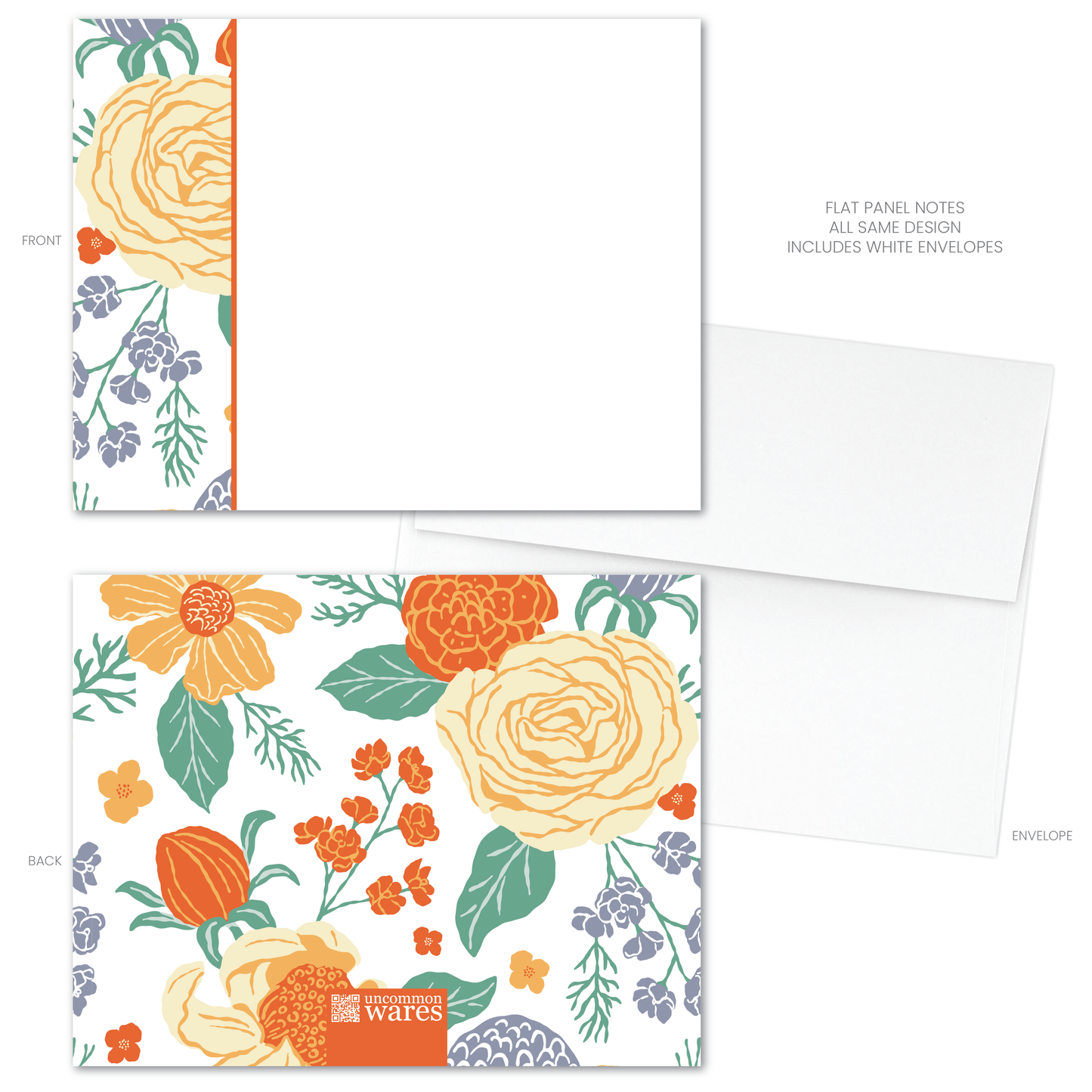 November Blooms Panel Note Cards A2