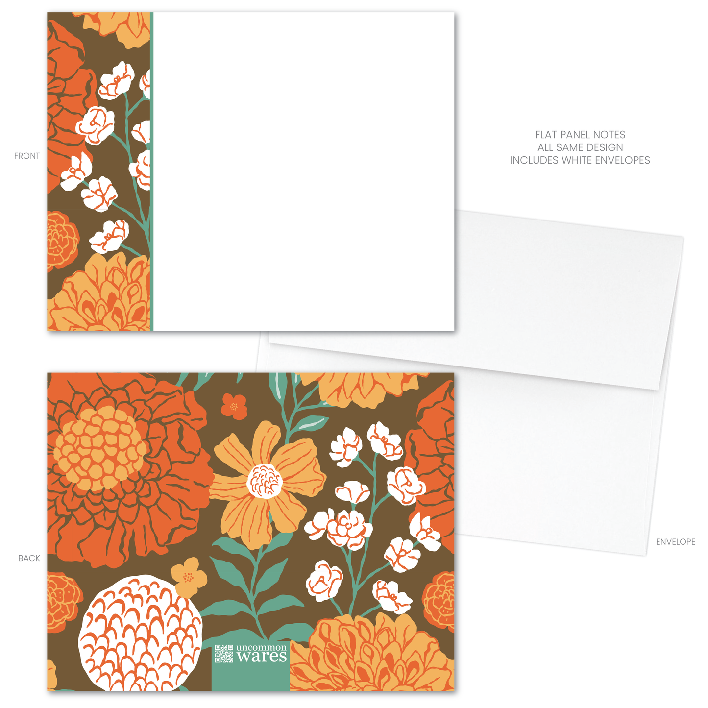 October Blooms Panel Note Cards A2