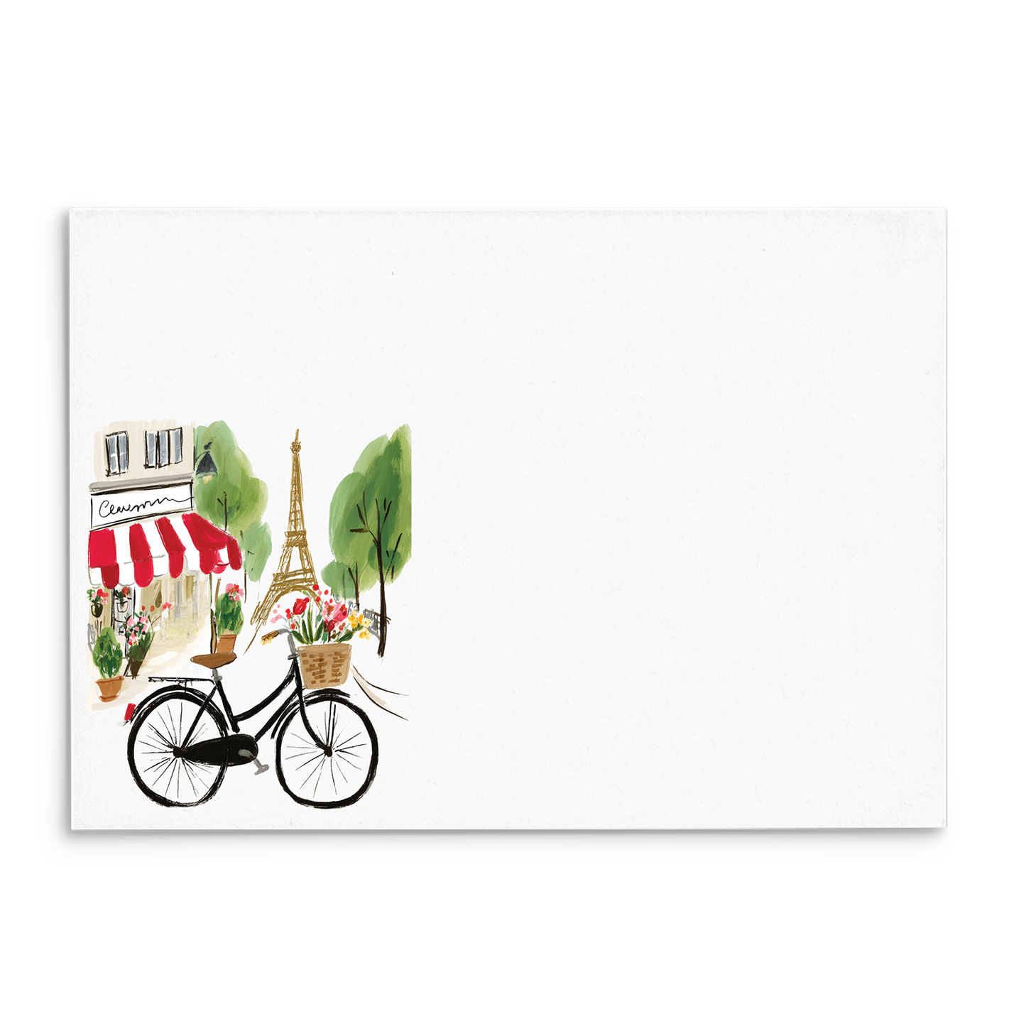 Paris Eiffel Bike Panel Note Cards A2