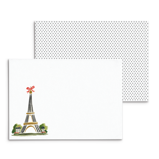 Paris Bow Eiffel Panel Note Cards A2