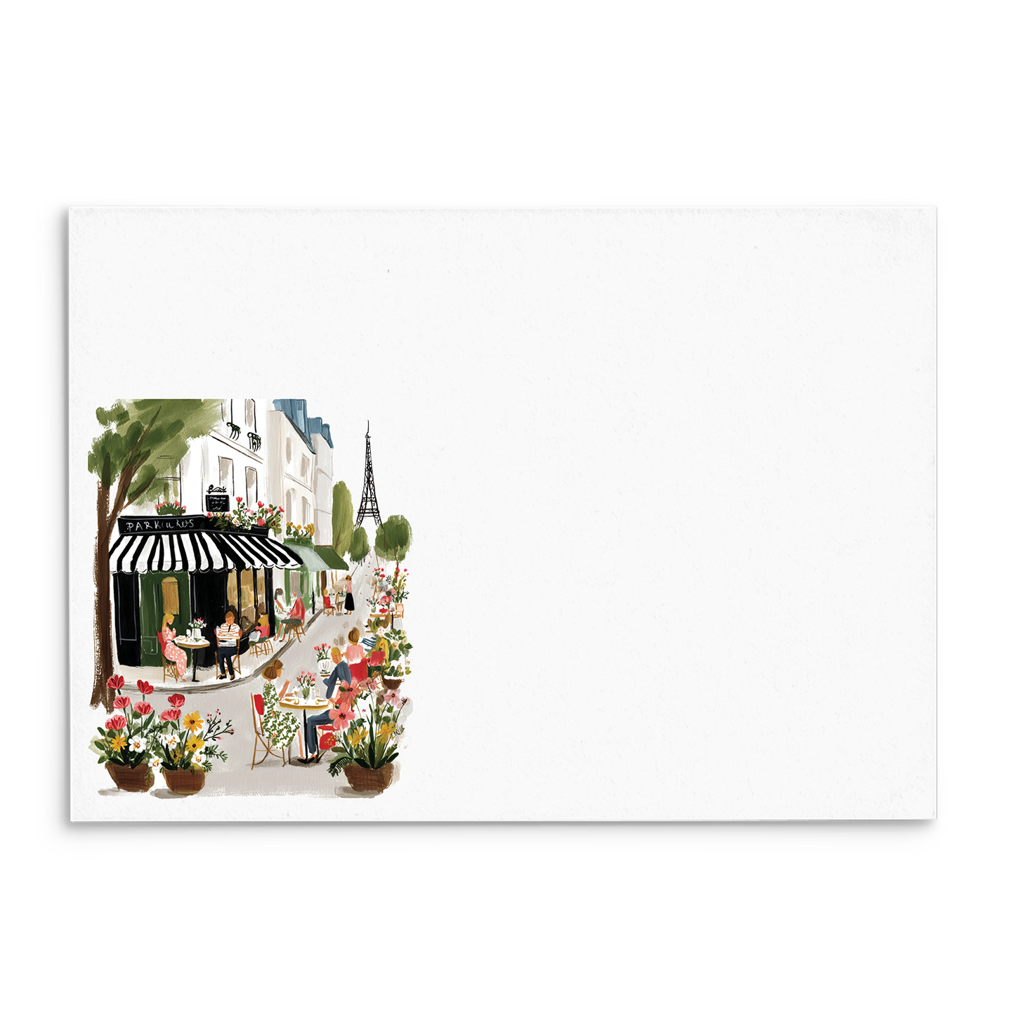 Paris Eiffel Cafe Panel Note Cards A2