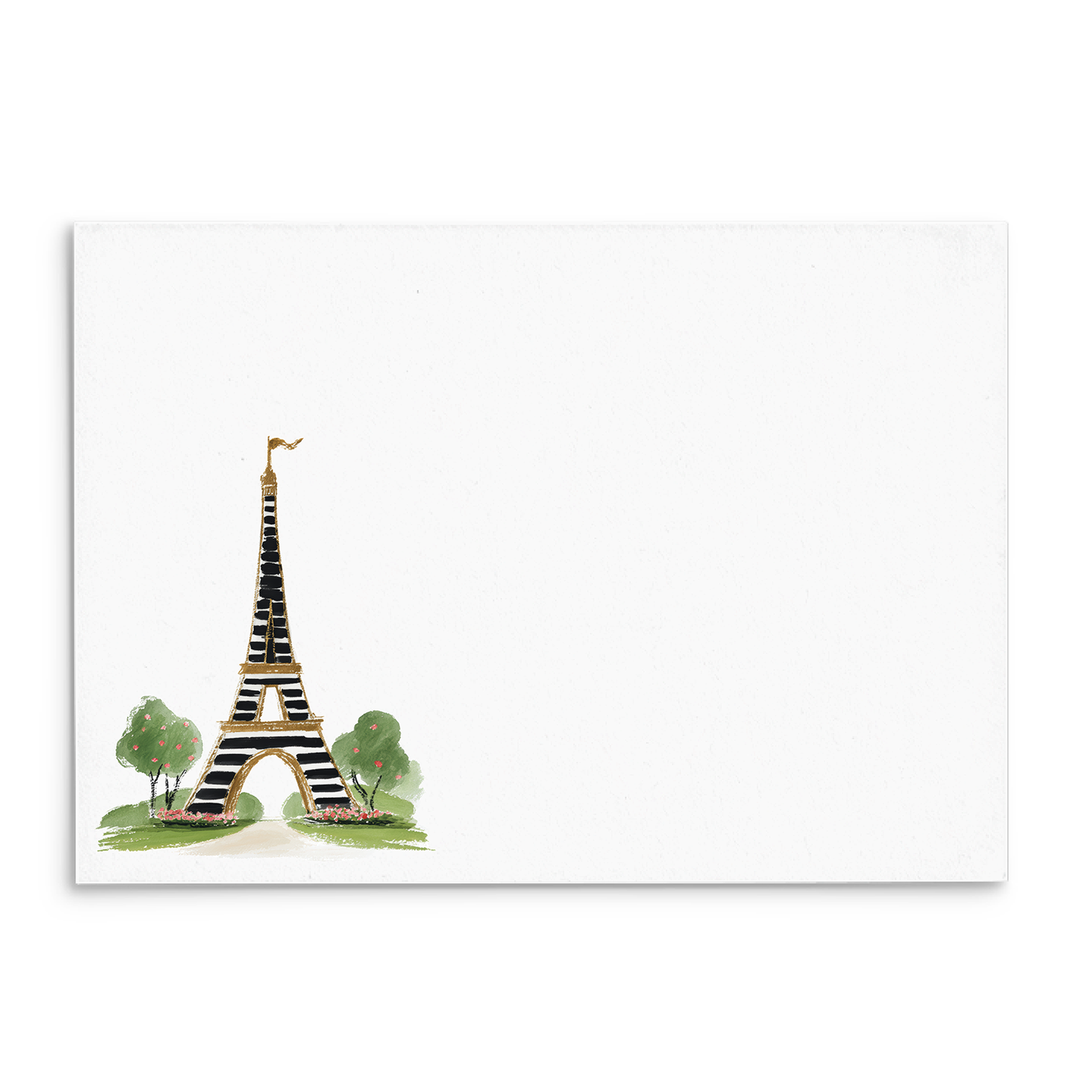 Paris Striped Eiffel Panel Note Cards A2
