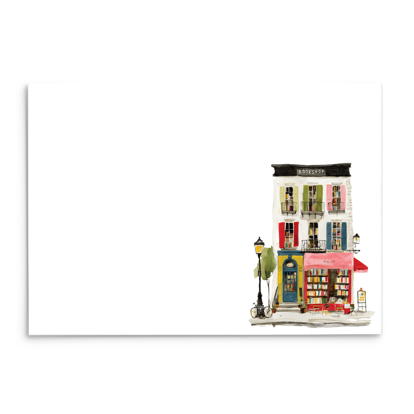 Bike to Bookstore Panel Note Cards A2