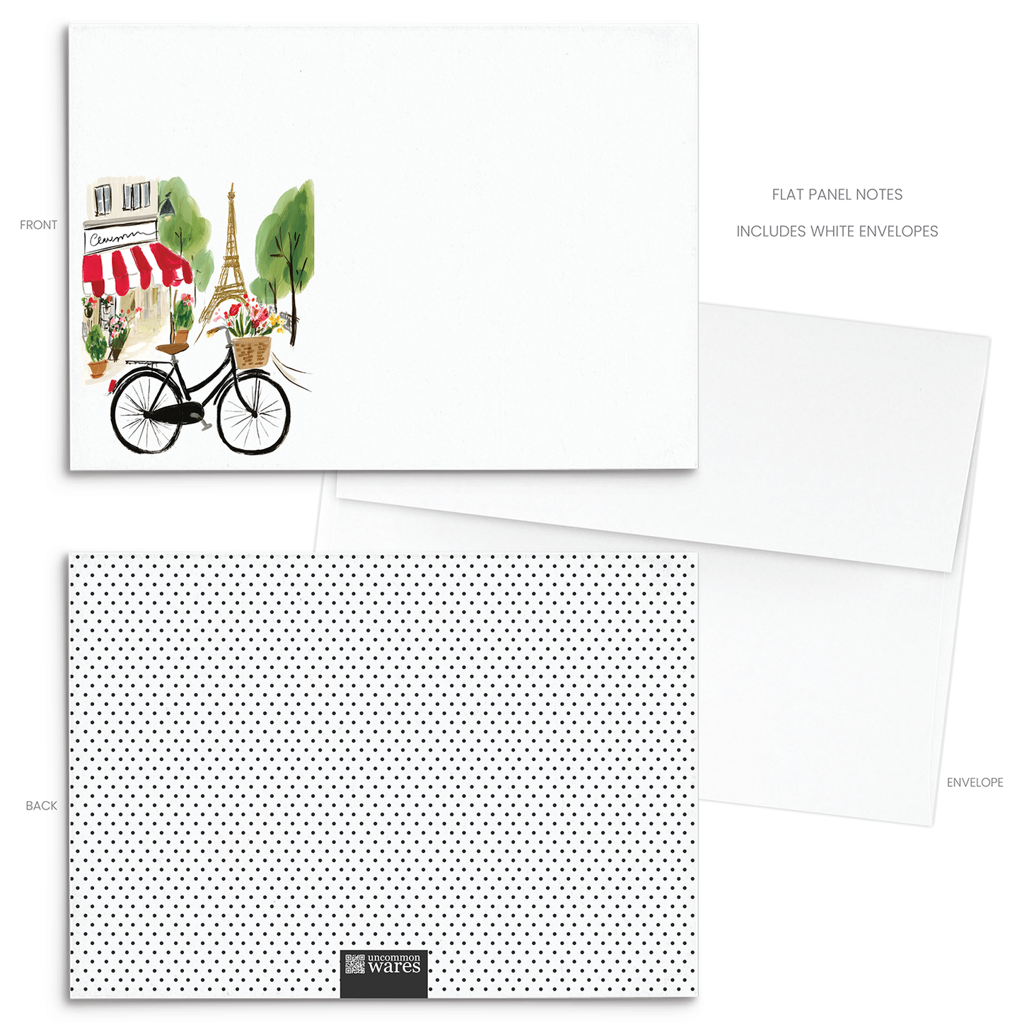 Paris Eiffel Bike Panel Note Cards A2
