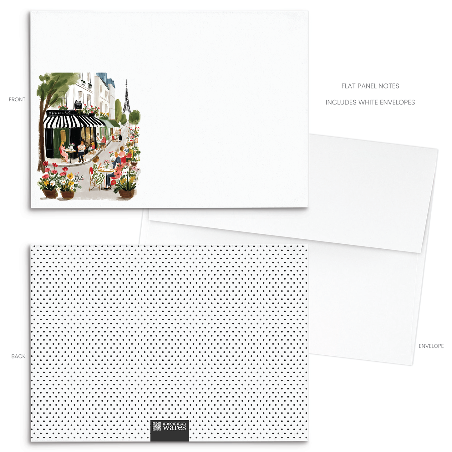 Paris Eiffel Cafe Panel Note Cards A2