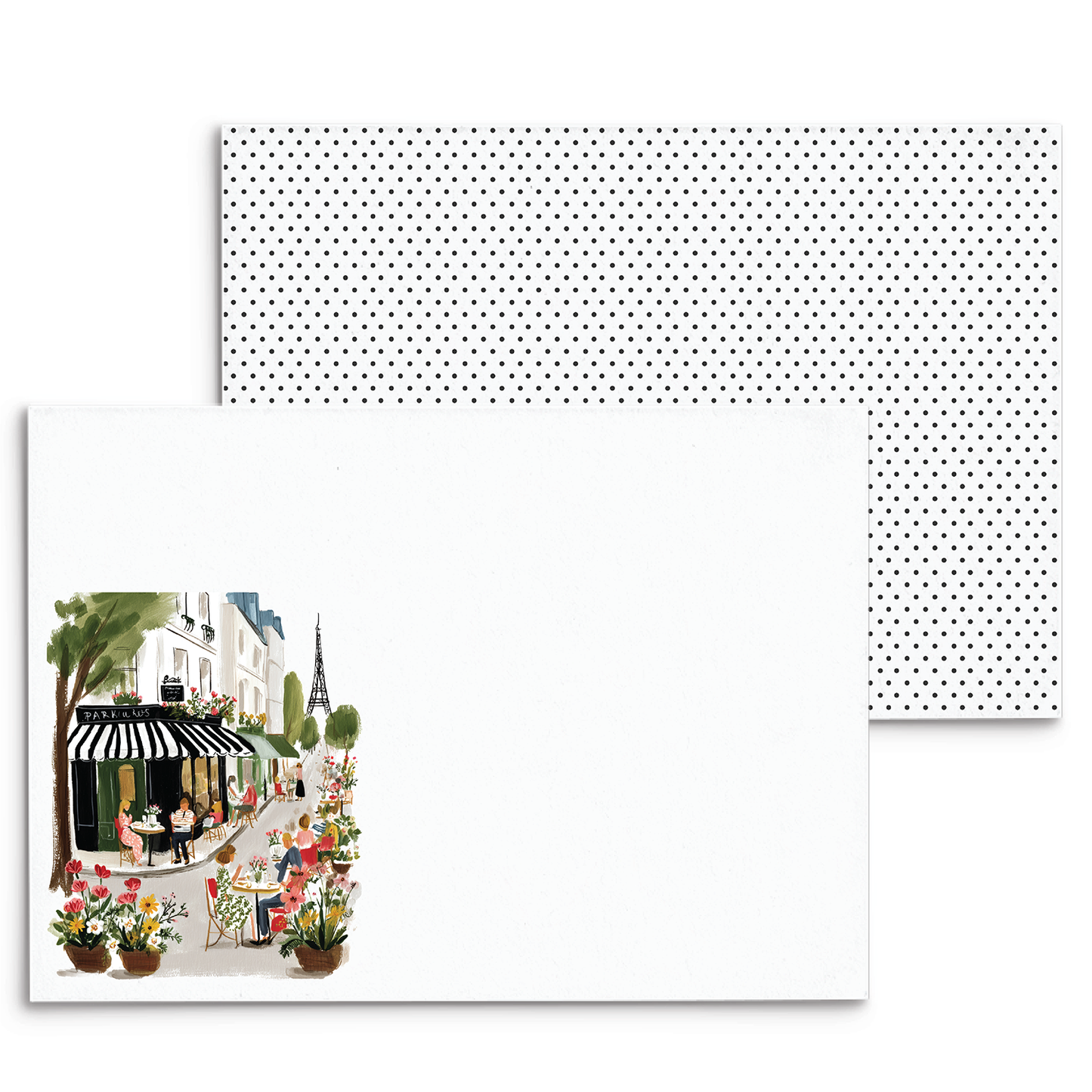 Paris Eiffel Cafe Panel Note Cards A2