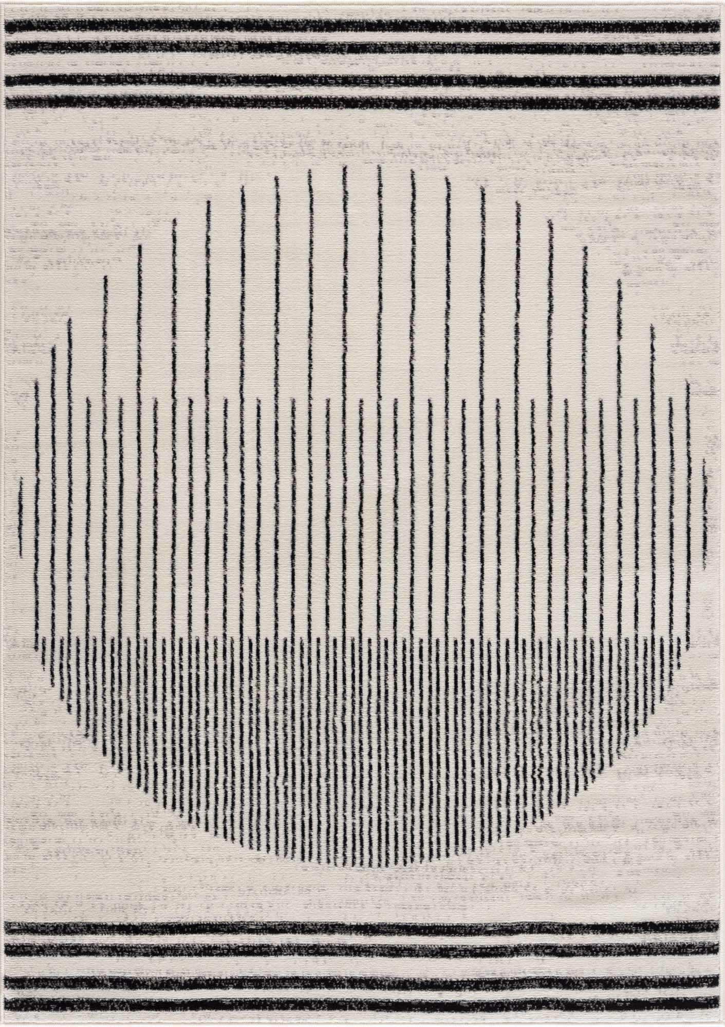 Angus Abstract Black and White Area Rug