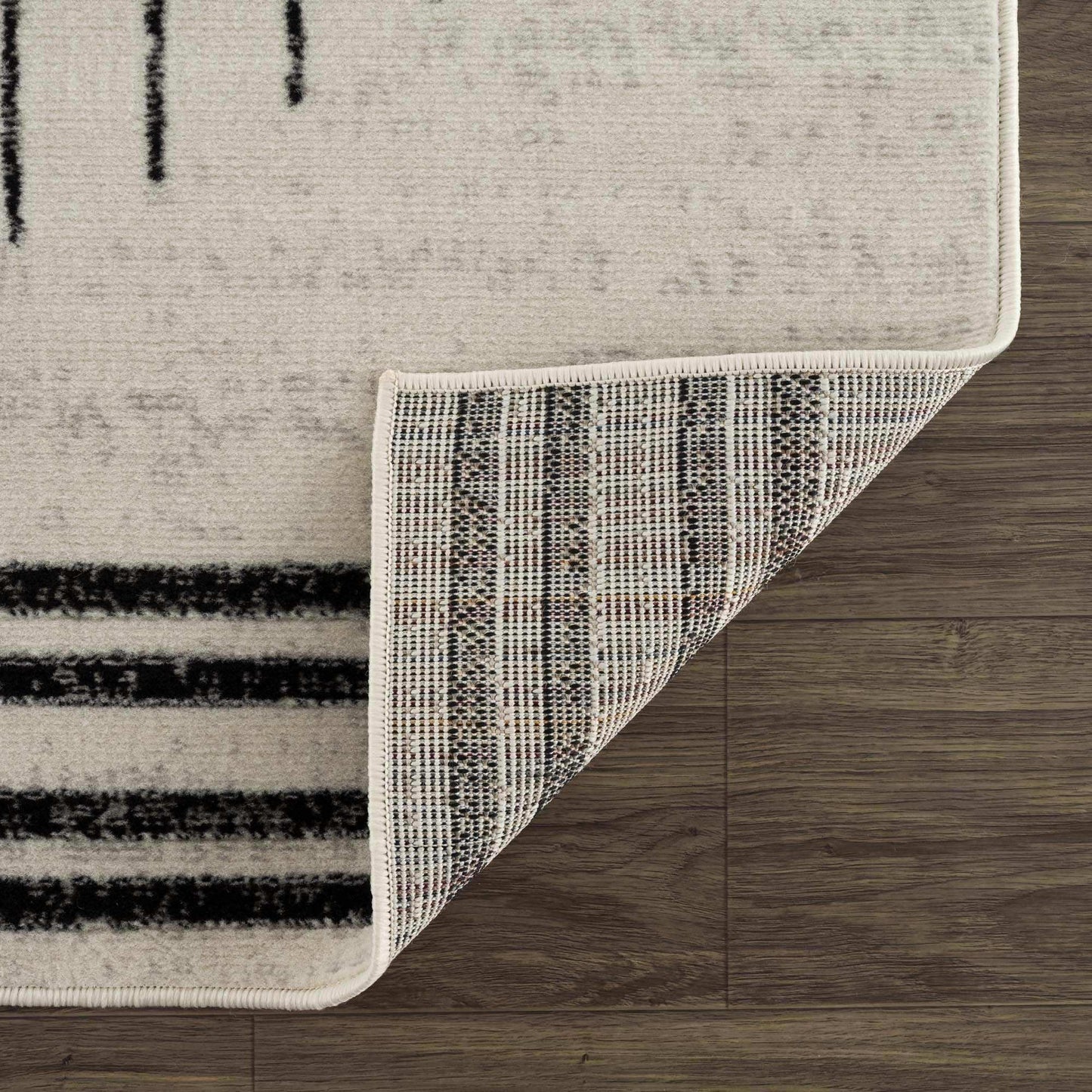 Angus Abstract Black and White Area Rug