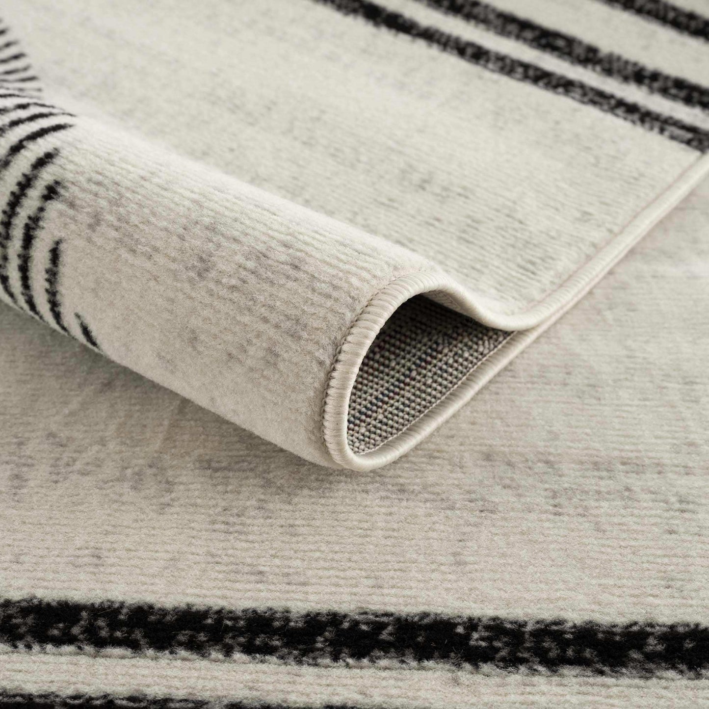 Angus Abstract Black and White Area Rug