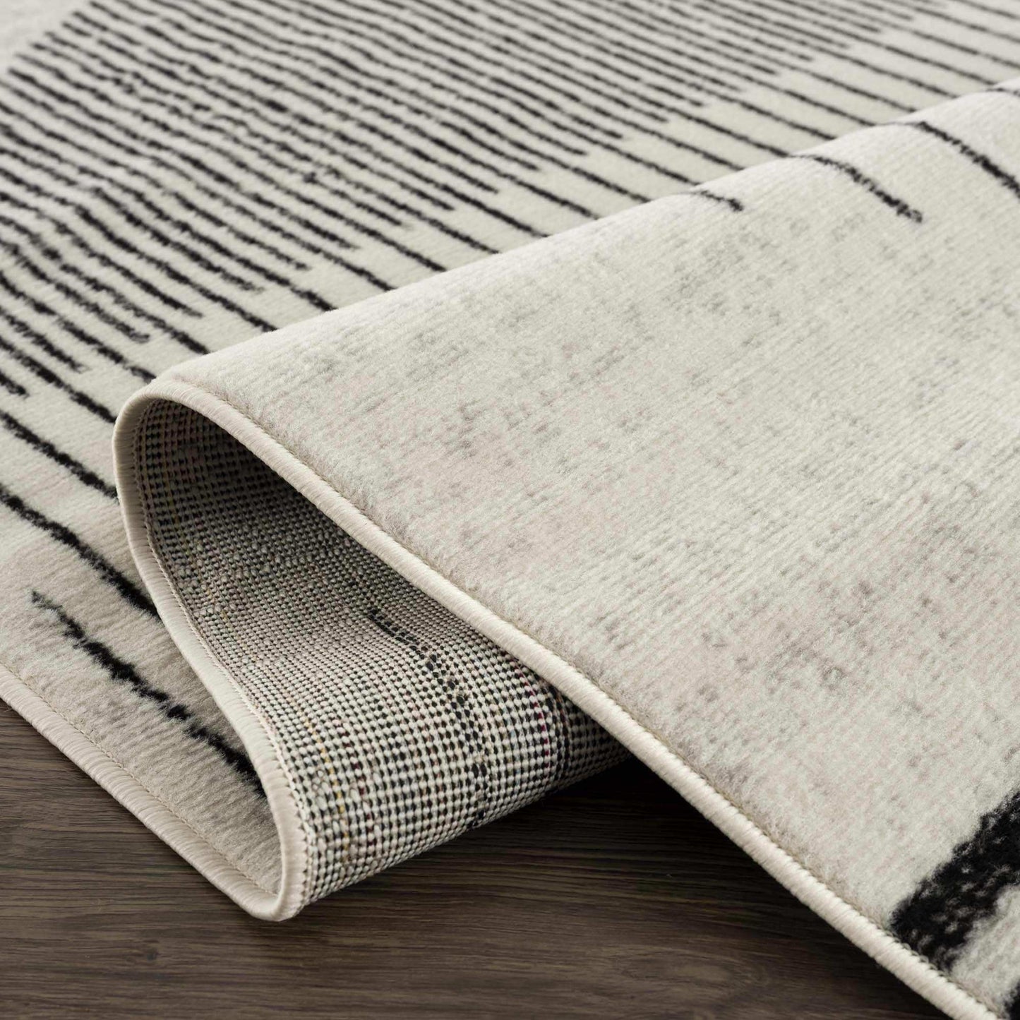 Angus Abstract Black and White Area Rug