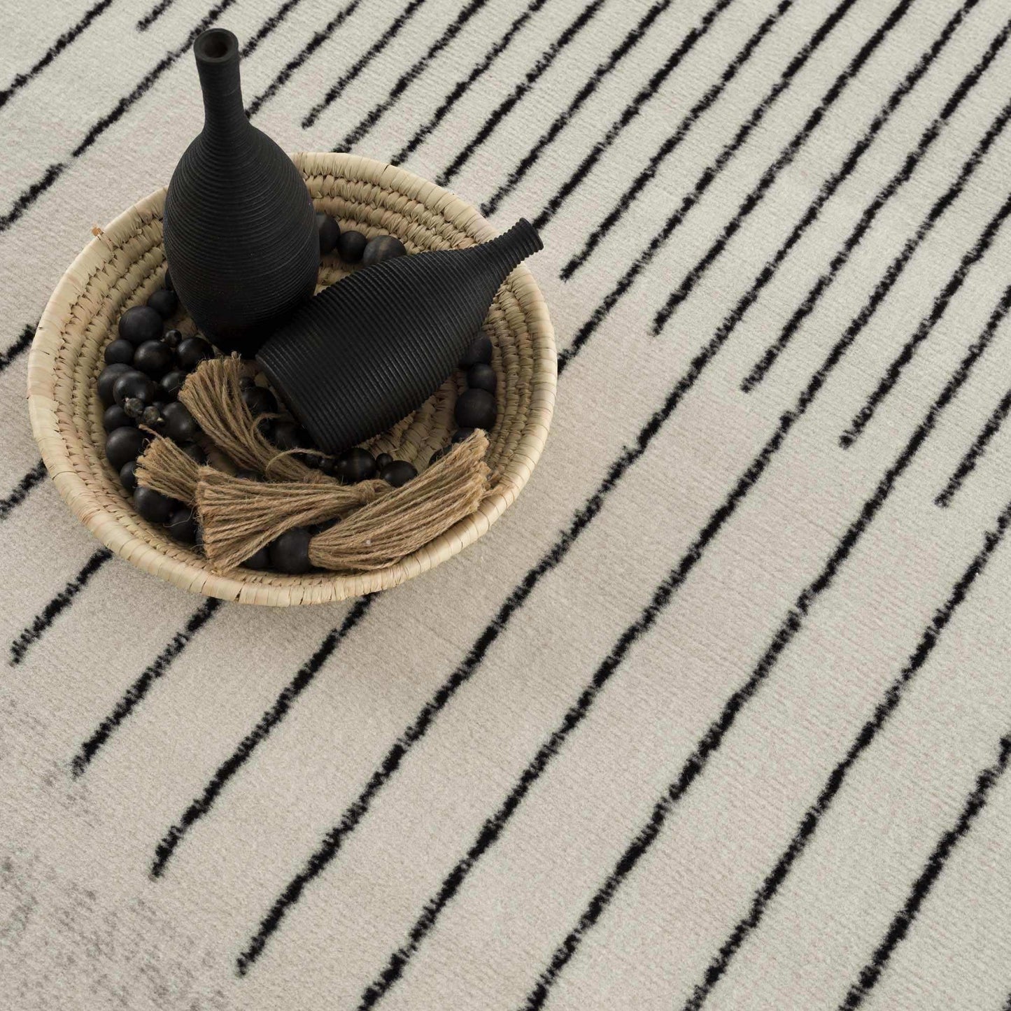 Angus Abstract Black and White Area Rug