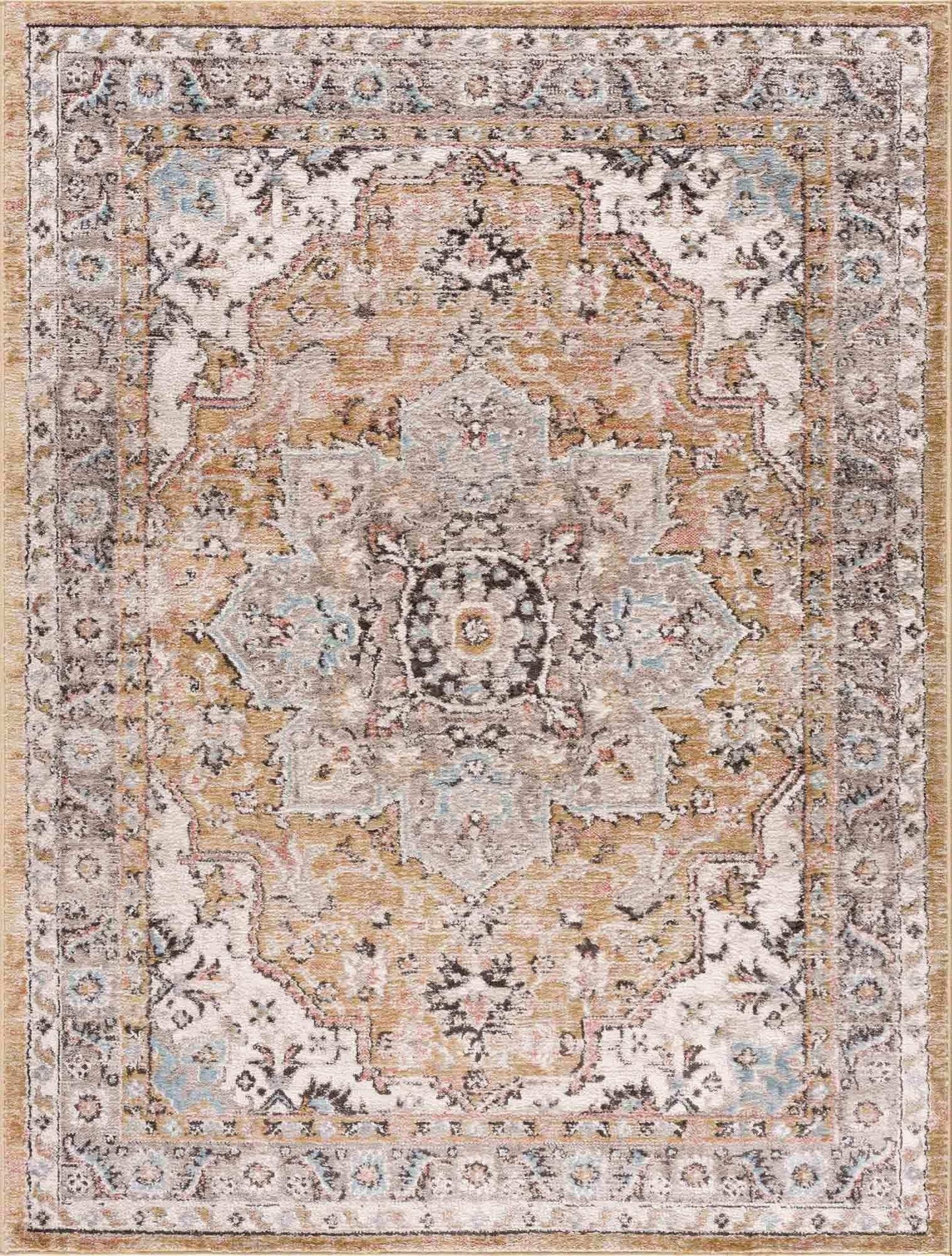 Albie Gold & Beige Area Rug