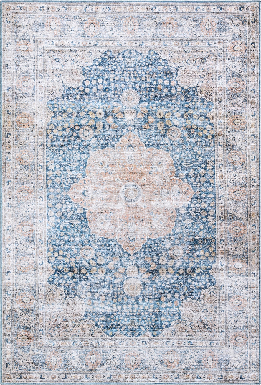 Paloma Vintage Blue and Beige Traditional Rug