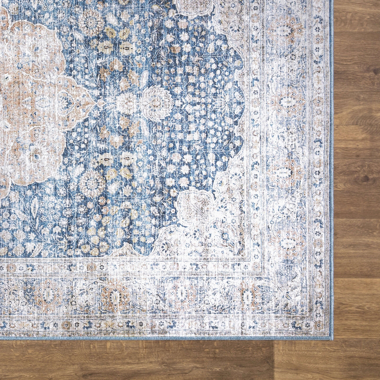 Paloma Vintage Blue and Beige Traditional Rug